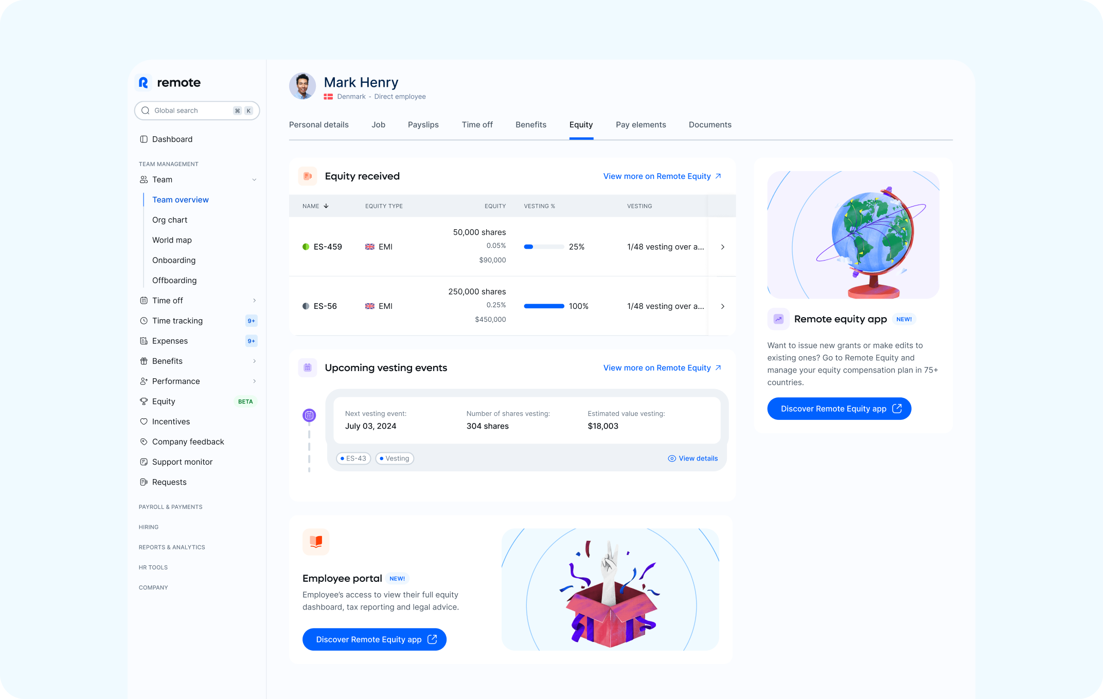 Remote - Equity detail 1